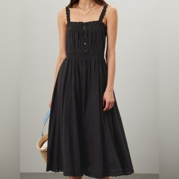 THE GREAT. Dresses & Skirts - THE GREAT Black Linen Sundress